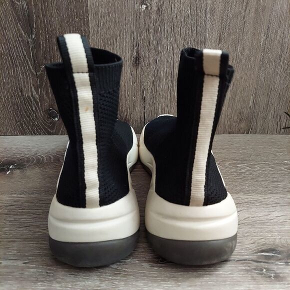 ZARA WOMAN Black White Sneakers Sock Style size 7.5-8 - Picture 5 of 10